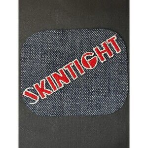 Vintage 1970s SKINTIGHT Denim Cloth Patch Red Embroidered Sew On Jeans Retro 70s